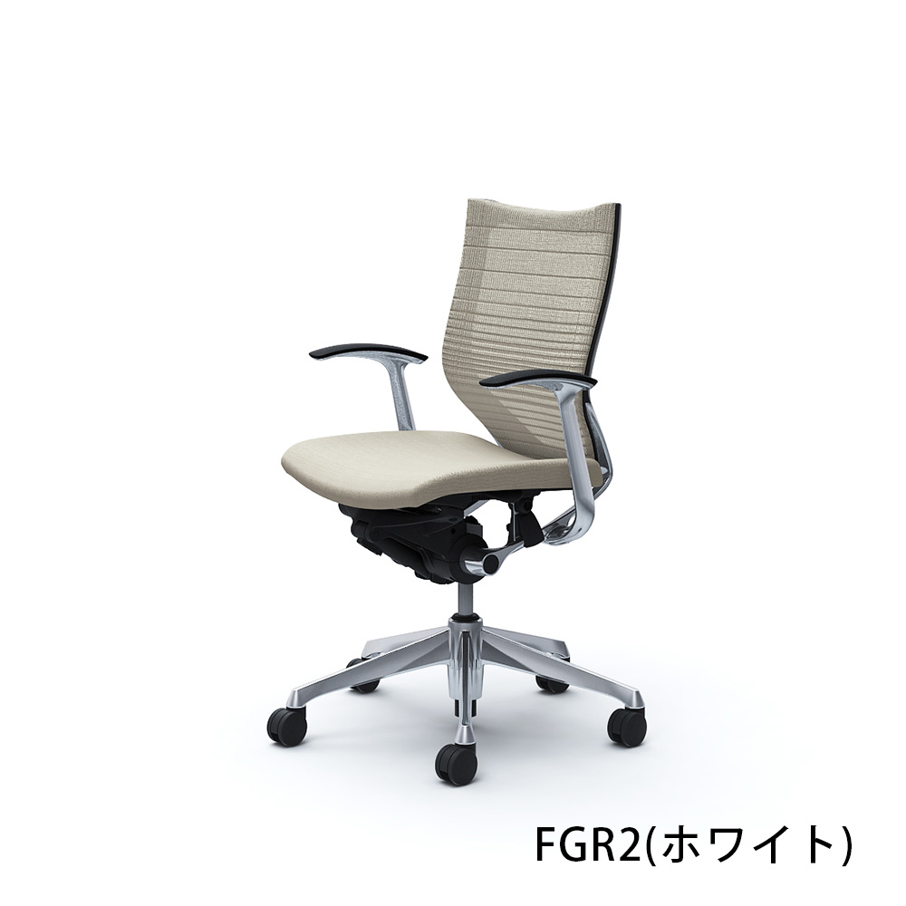 「バロンチェア CP43BR-FGR」ローバック 座面/クッション 背/グラデーションサポートメッシュ フレーム/ポリッシュ ボディーカラー/ブラック デザインアーム 張地全6色【受注生産品】okamura(オカムラ)
