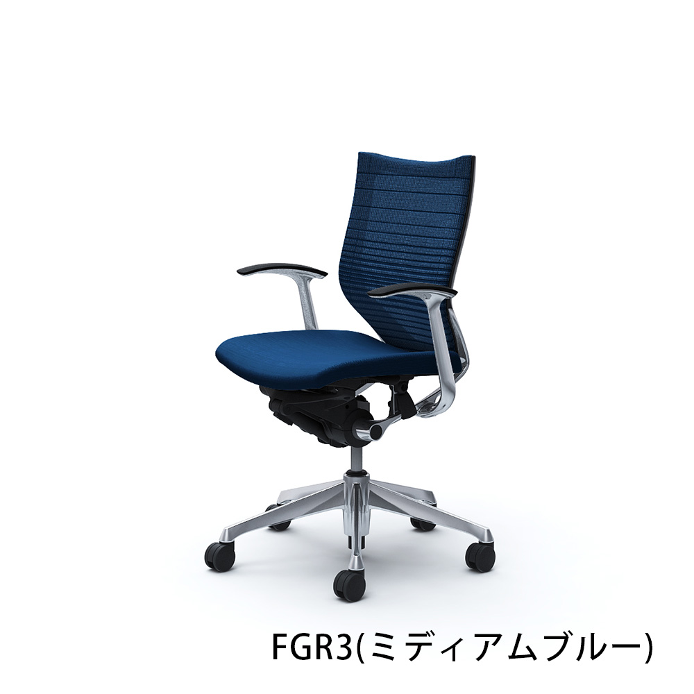 「バロンチェア CP43BR-FGR」ローバック 座面/クッション 背/グラデーションサポートメッシュ フレーム/ポリッシュ ボディーカラー/ブラック デザインアーム 張地全6色【受注生産品】okamura(オカムラ)