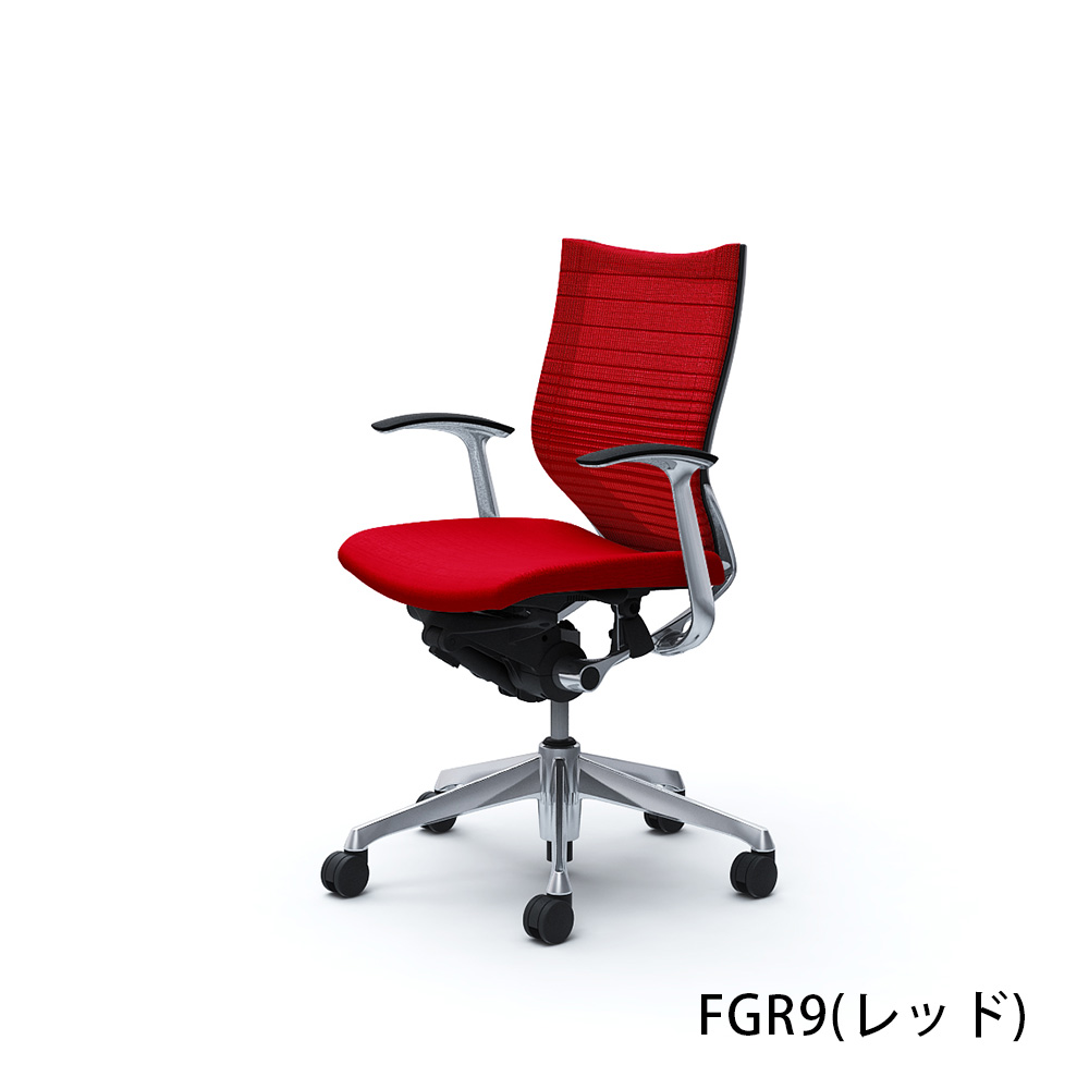 「バロンチェア CP43BR-FGR」ローバック 座面/クッション 背/グラデーションサポートメッシュ フレーム/ポリッシュ ボディーカラー/ブラック デザインアーム 張地全6色【受注生産品】okamura(オカムラ)