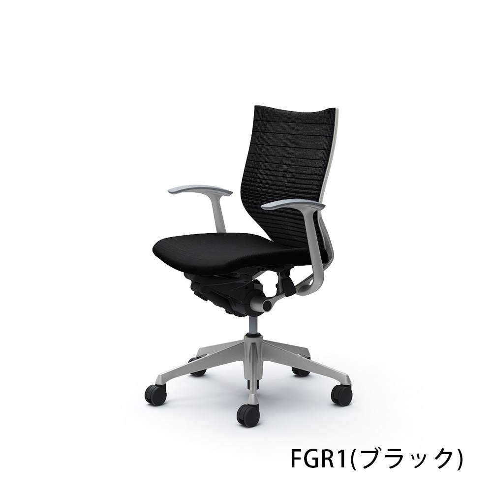 「バロンチェア CP43DW-FGR」ローバック 座面/クッション 背/グラデーションサポートメッシュ フレーム/シルバー ボディーカラー/ホワイト デザインアーム 張地全6色【受注生産品】okamura(オカムラ)