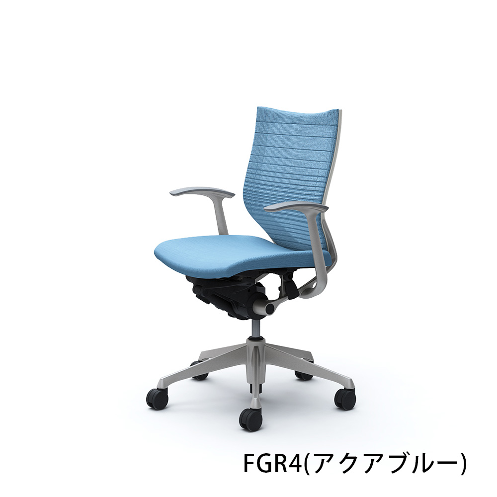 「バロンチェア CP43DW-FGR」ローバック 座面/クッション 背/グラデーションサポートメッシュ フレーム/シルバー ボディーカラー/ホワイト デザインアーム 張地全6色【受注生産品】okamura(オカムラ)