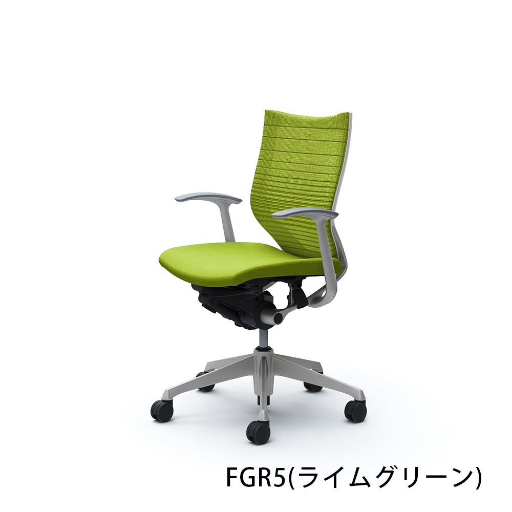 「バロンチェア CP43DW-FGR」ローバック 座面/クッション 背/グラデーションサポートメッシュ フレーム/シルバー ボディーカラー/ホワイト デザインアーム 張地全6色【受注生産品】okamura(オカムラ)
