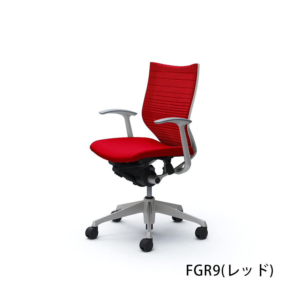 「バロンチェア CP43DW-FGR」ローバック 座面/クッション 背/グラデーションサポートメッシュ フレーム/シルバー ボディーカラー/ホワイト デザインアーム 張地全6色【受注生産品】okamura(オカムラ)