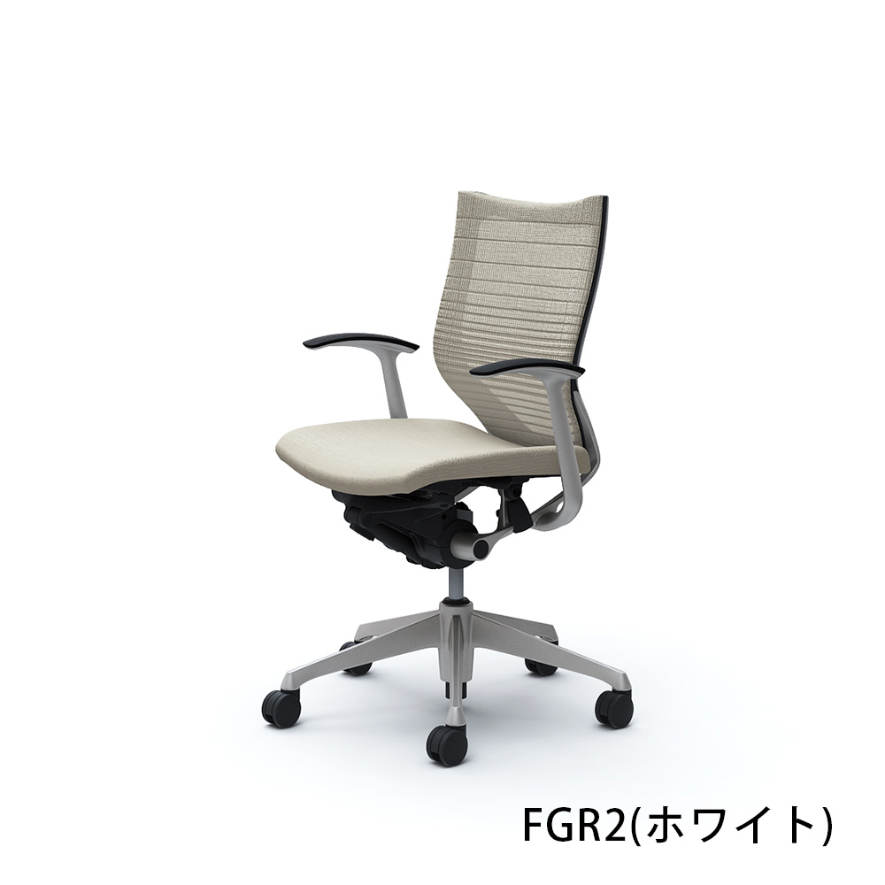 「バロンチェア CP43DR-FGR」ローバック 座面/クッション 背/グラデーションサポートメッシュ フレーム/シルバー ボディーカラー/ブラック デザインアーム 張地全6色【受注生産品】okamura(オカムラ)