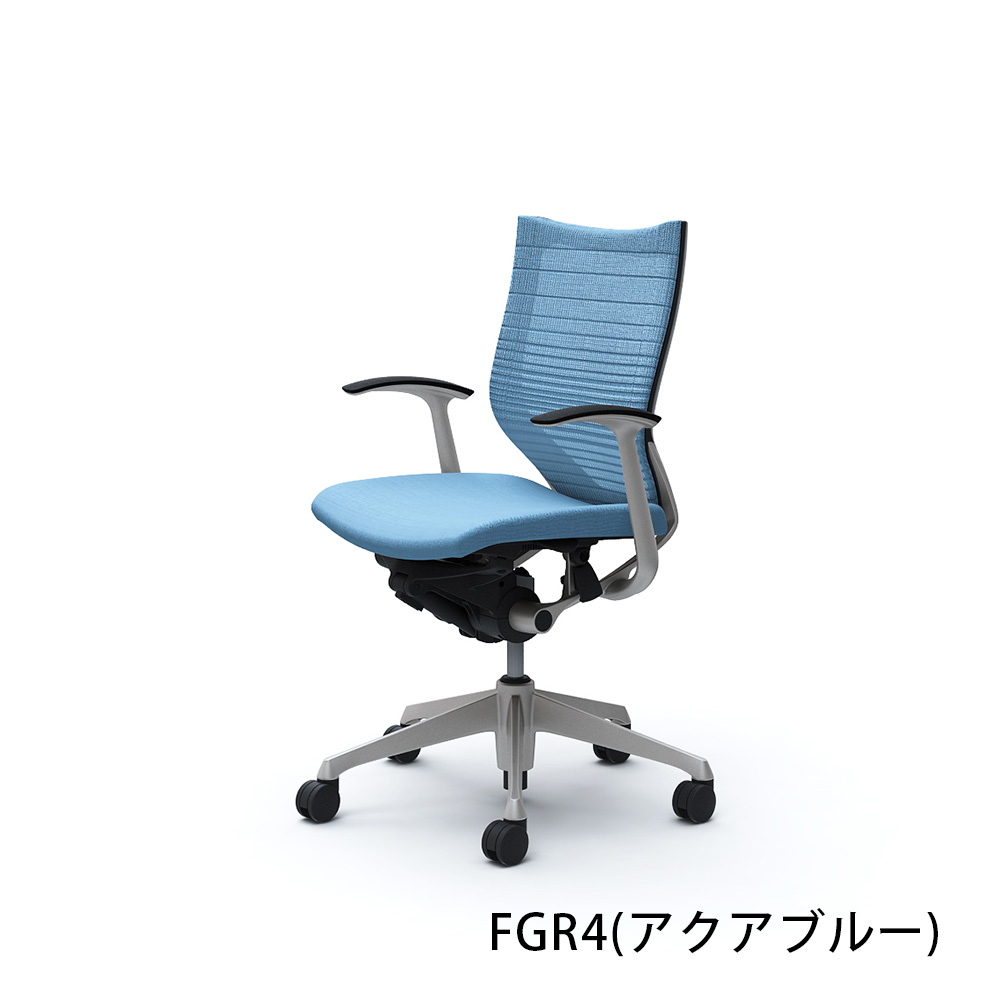 「バロンチェア CP43DR-FGR」ローバック 座面/クッション 背/グラデーションサポートメッシュ フレーム/シルバー ボディーカラー/ブラック デザインアーム 張地全6色【受注生産品】okamura(オカムラ)