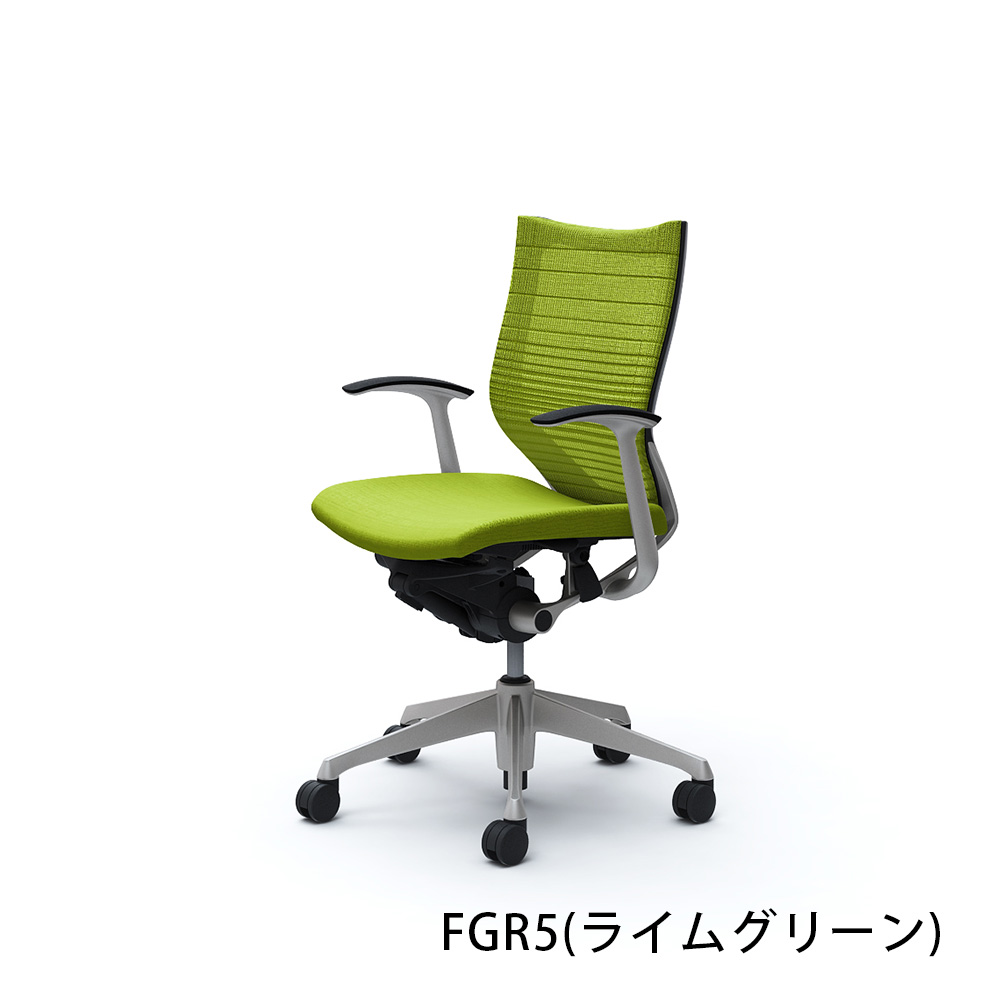 「バロンチェア CP43DR-FGR」ローバック 座面/クッション 背/グラデーションサポートメッシュ フレーム/シルバー ボディーカラー/ブラック デザインアーム 張地全6色【受注生産品】okamura(オカムラ)