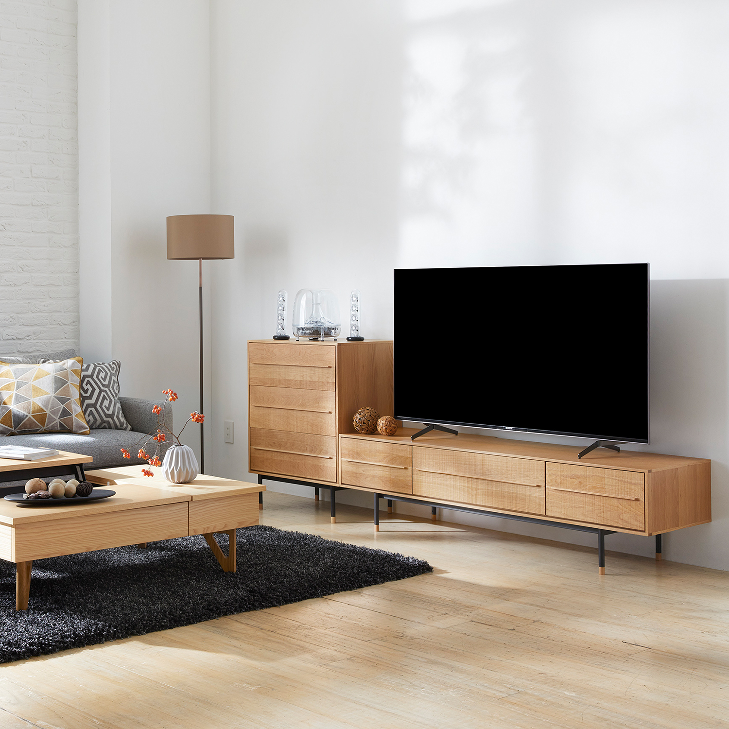 起立木工　テレビボード「ドリフトオーク」オーク材【セール対象品のため5%OFF】