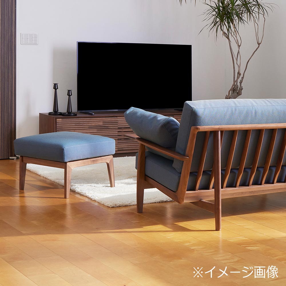 カリモク家具 ソファ「デセール W306」3人掛け ウォールナット材R色 布#kvST3ランク B787ブルーグレー
