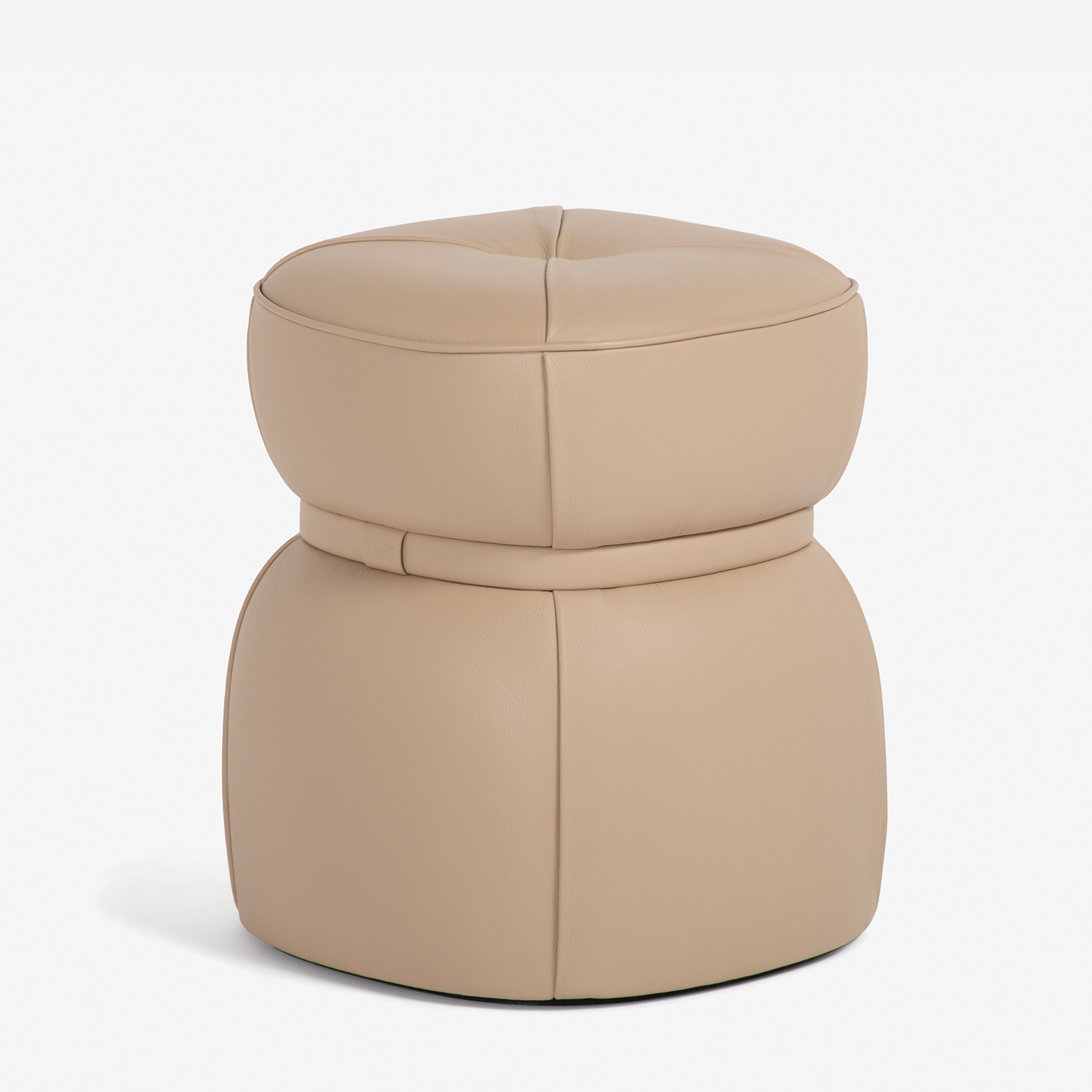PoltronaFrau(ポルトローナ・フラウ)オットマン「 レプリ 小サイズ」革ライトベージュ色