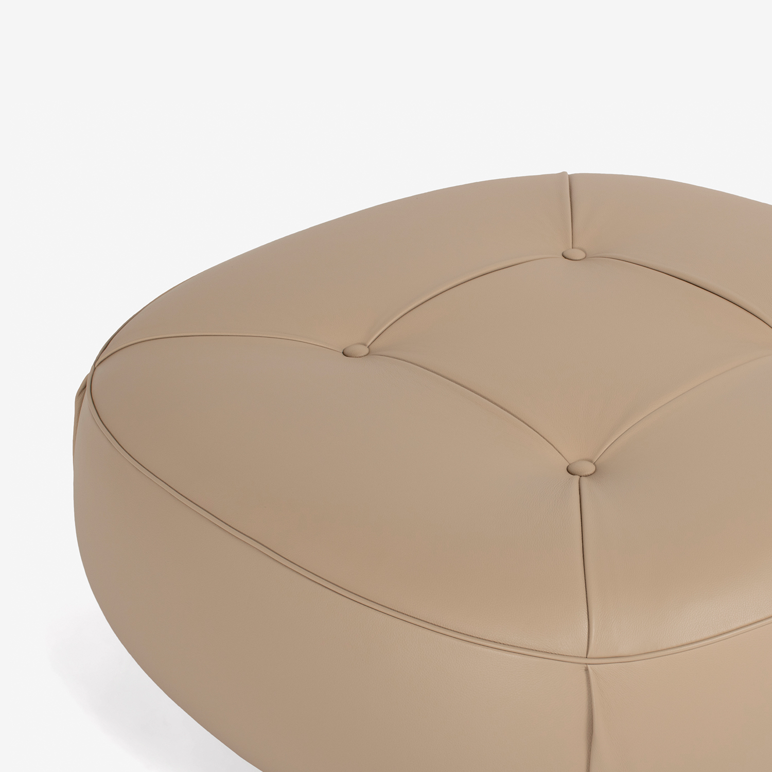 PoltronaFrau(ポルトローナ・フラウ)オットマン「 レプリ 大サイズ」革ライトベージュ色