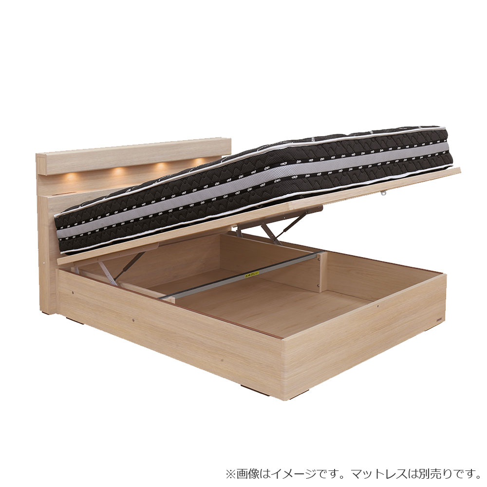 ベッドフレーム「サンティエC」縦型収納（跳ね上げ式）タイプ 床板面高全3タイプ 全3色(*要マットレス重量確認)