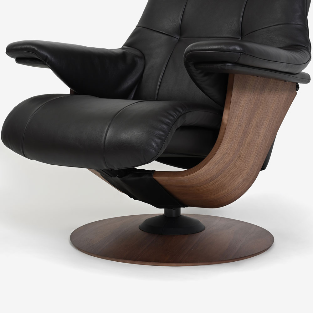 カリモク家具 リクライニングチェア「R307」半革#X353ビターブラウン色 木部ウォールナット色
