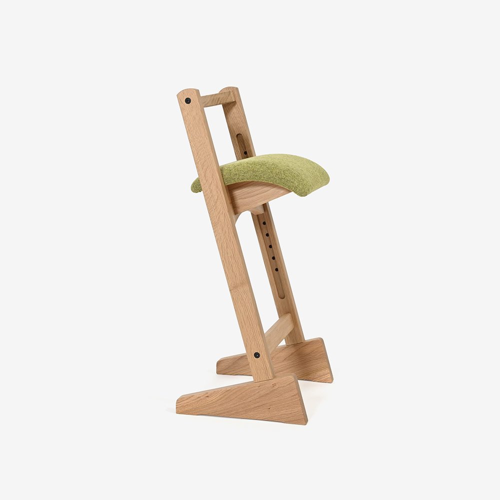 匠工芸 スツール「PARROT CHAIR パロットチェア」オーク材 布#F1Vesper GR色【受注生産品】