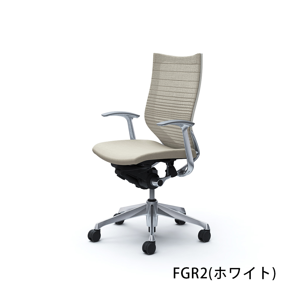 「バロンチェア CP45BW-FGR」ハイバック 座面/クッション 背/グラデーションサポートメッシュ フレーム/ポリッシュ ボディーカラー/ホワイト デザインアーム 張地全6色【受注生産品】okamura(オカムラ)