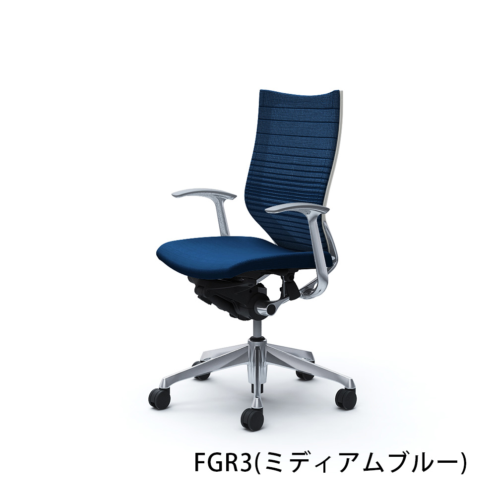 「バロンチェア CP45BW-FGR」ハイバック 座面/クッション 背/グラデーションサポートメッシュ フレーム/ポリッシュ ボディーカラー/ホワイト デザインアーム 張地全6色【受注生産品】okamura(オカムラ)