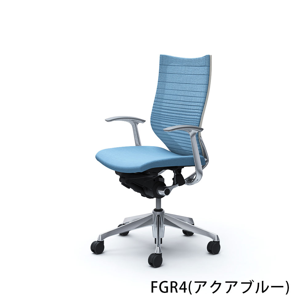 「バロンチェア CP45BW-FGR」ハイバック 座面/クッション 背/グラデーションサポートメッシュ フレーム/ポリッシュ ボディーカラー/ホワイト デザインアーム 張地全6色【受注生産品】okamura(オカムラ)
