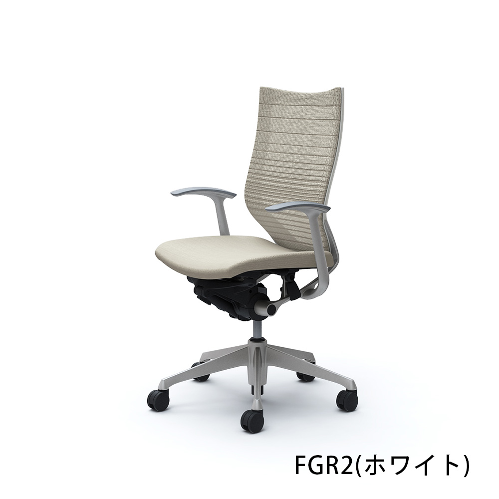 「バロンチェア CP45DW-FGR」ハイバック 座面/クッション 背/グラデーションサポートメッシュ フレーム/シルバー ボディーカラー/ホワイト デザインアーム 張地全6色【受注生産品】okamura(オカムラ)