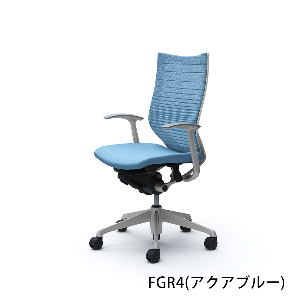 「バロンチェア CP45DW-FGR」ハイバック 座面/クッション 背/グラデーションサポートメッシュ フレーム/シルバー ボディーカラー/ホワイト デザインアーム 張地全6色【受注生産品】okamura(オカムラ)