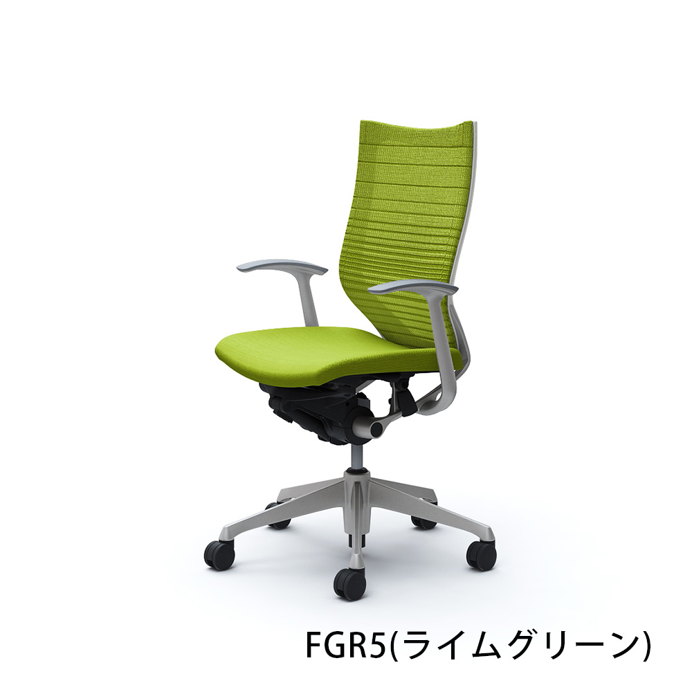「バロンチェア CP45DW-FGR」ハイバック 座面/クッション 背/グラデーションサポートメッシュ フレーム/シルバー ボディーカラー/ホワイト デザインアーム 張地全6色【受注生産品】okamura(オカムラ)