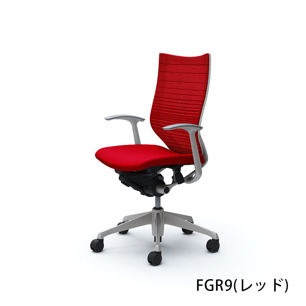 「バロンチェア CP45DW-FGR」ハイバック 座面/クッション 背/グラデーションサポートメッシュ フレーム/シルバー ボディーカラー/ホワイト デザインアーム 張地全6色【受注生産品】okamura(オカムラ)