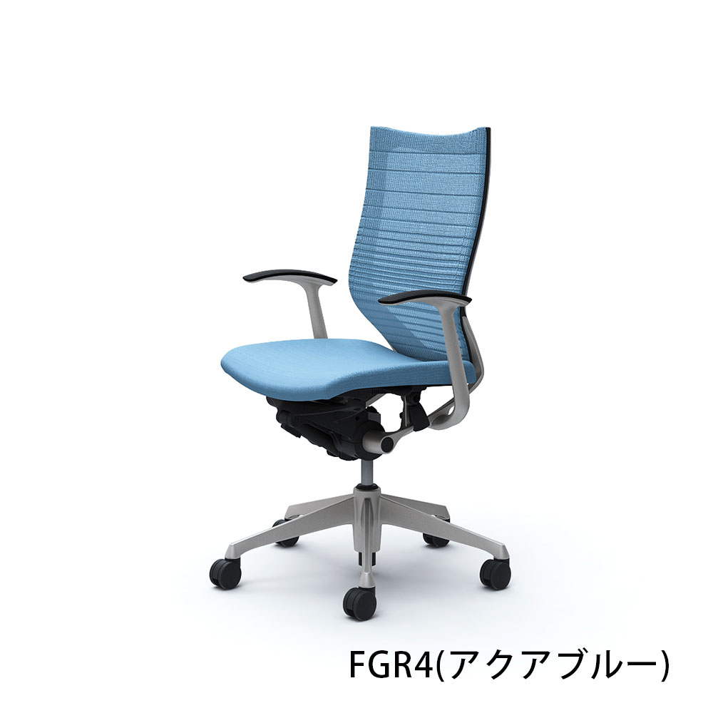 「バロンチェア CP45DR-FGR」ハイバック 座面/クッション 背/グラデーションサポートメッシュ フレーム/シルバー ボディーカラー/ブラック デザインアーム 張地全6色【受注生産品】okamura(オカムラ)