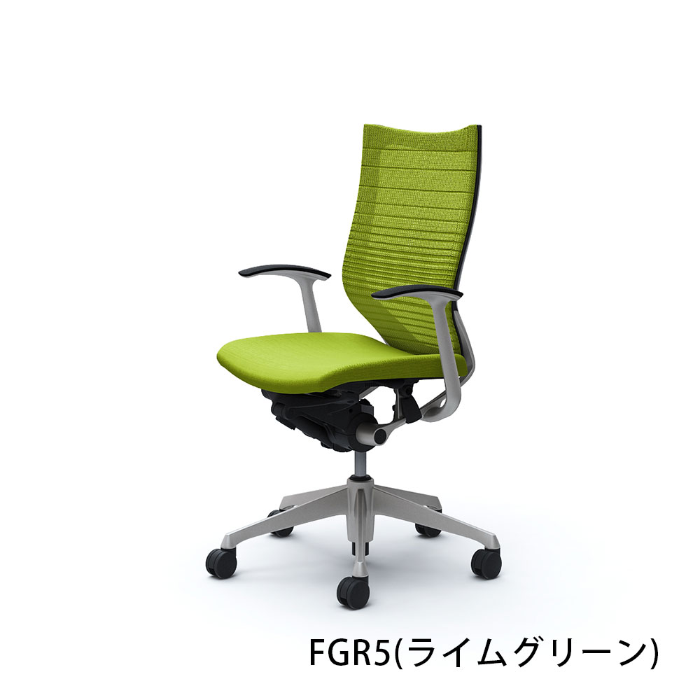「バロンチェア CP45DR-FGR」ハイバック 座面/クッション 背/グラデーションサポートメッシュ フレーム/シルバー ボディーカラー/ブラック デザインアーム 張地全6色【受注生産品】okamura(オカムラ)