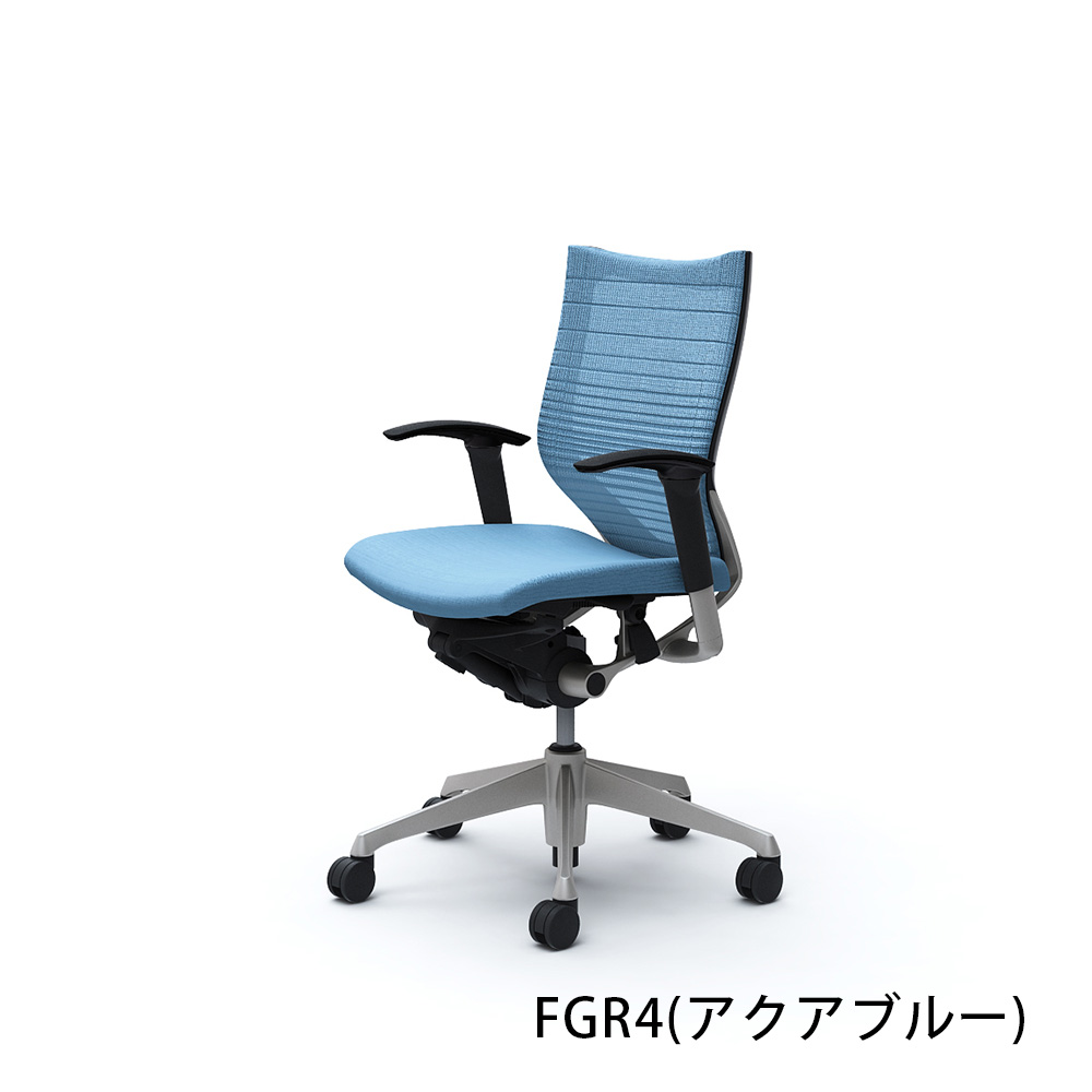 「バロンチェア CP83DR-FGR」ローバック 座面/クッション 背/グラデーションサポートメッシュ フレーム/シルバー ボディーカラー/ブラック アジャストアーム 張地全6色【受注生産品】okamura(オカムラ)