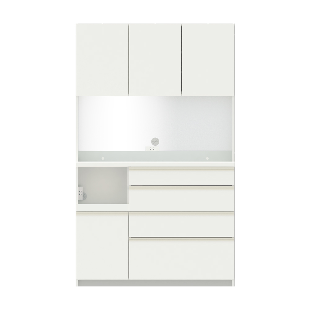 Pamouna(パモウナ)オープンボード「ECB-1200R」幅120cm 奥行50cm 高さ197.5cm 開き扉 ハイカウンター 全3色