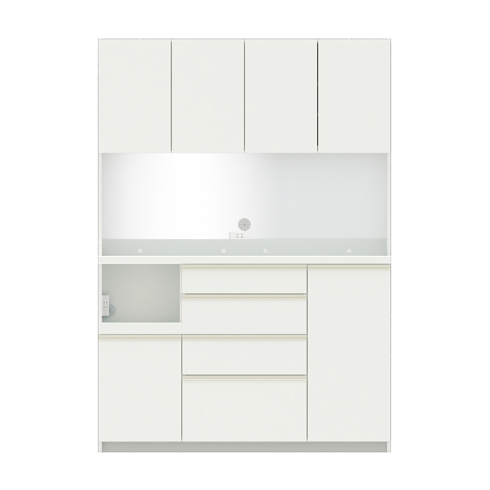 Pamouna(パモウナ)オープンボード「ECB-1400R」幅140cm 奥行50cm 高さ197.5cm 開き扉 ハイカウンター 全3色