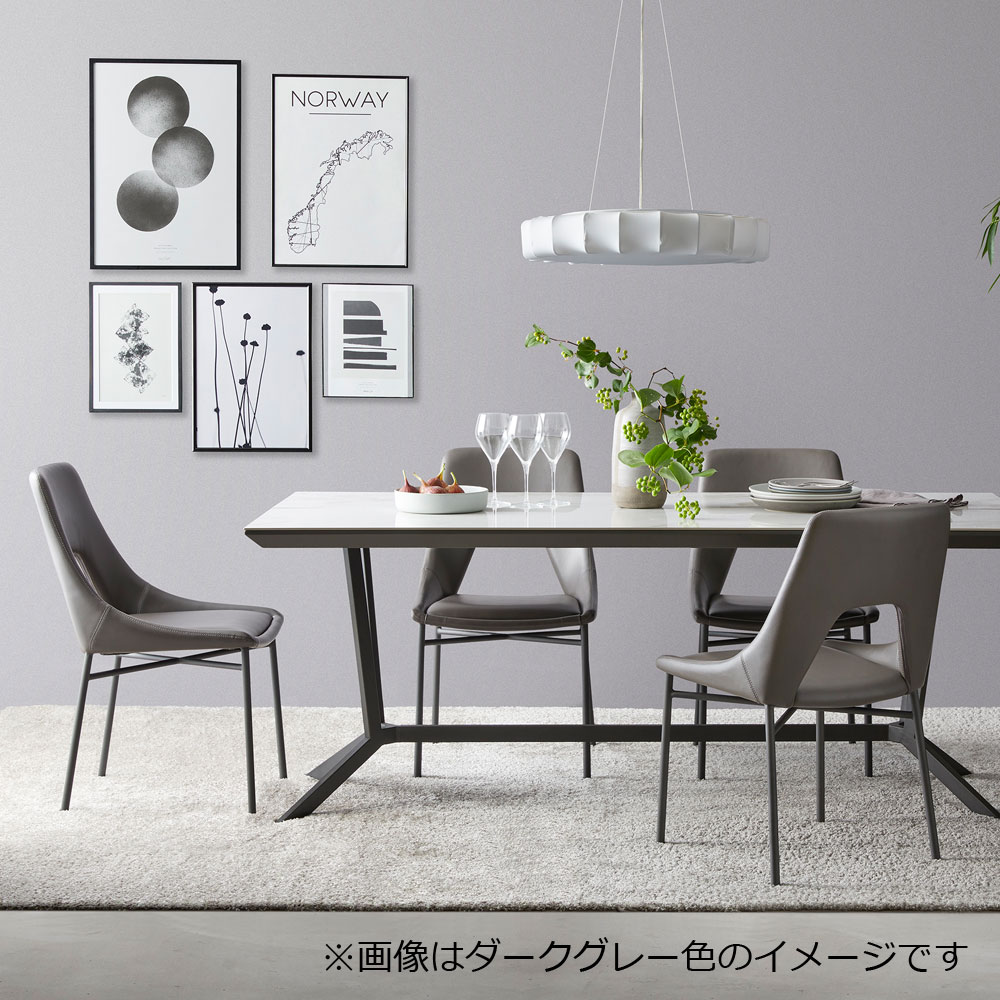 ダイニングチェア「レイラ」合成皮革 座面全2色