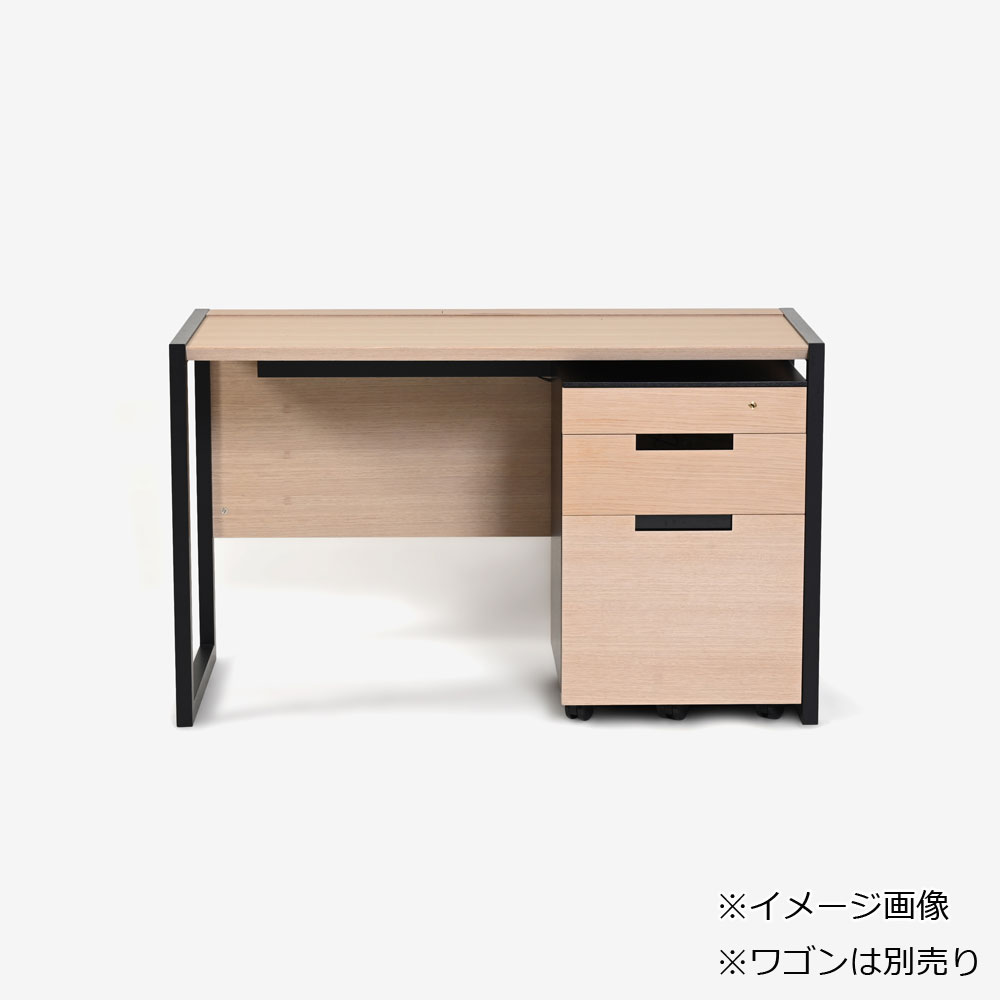 デスク「マスターピース 」ナチュラル/ブラック色 全2サイズ 天板全2種