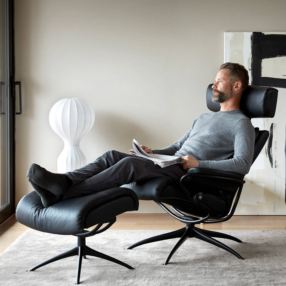 EKORNES(エコーネス)リクライニングチェア「ストレスレス トーキョー」スターベース ヘッドレスト付ローバック オットマン付 全2色