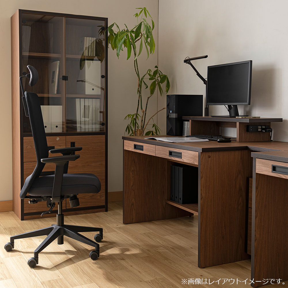 小島工芸 デスクラック「Com-5 C5D」USBポート付き ウォールモカ/ウッディウェンジ
