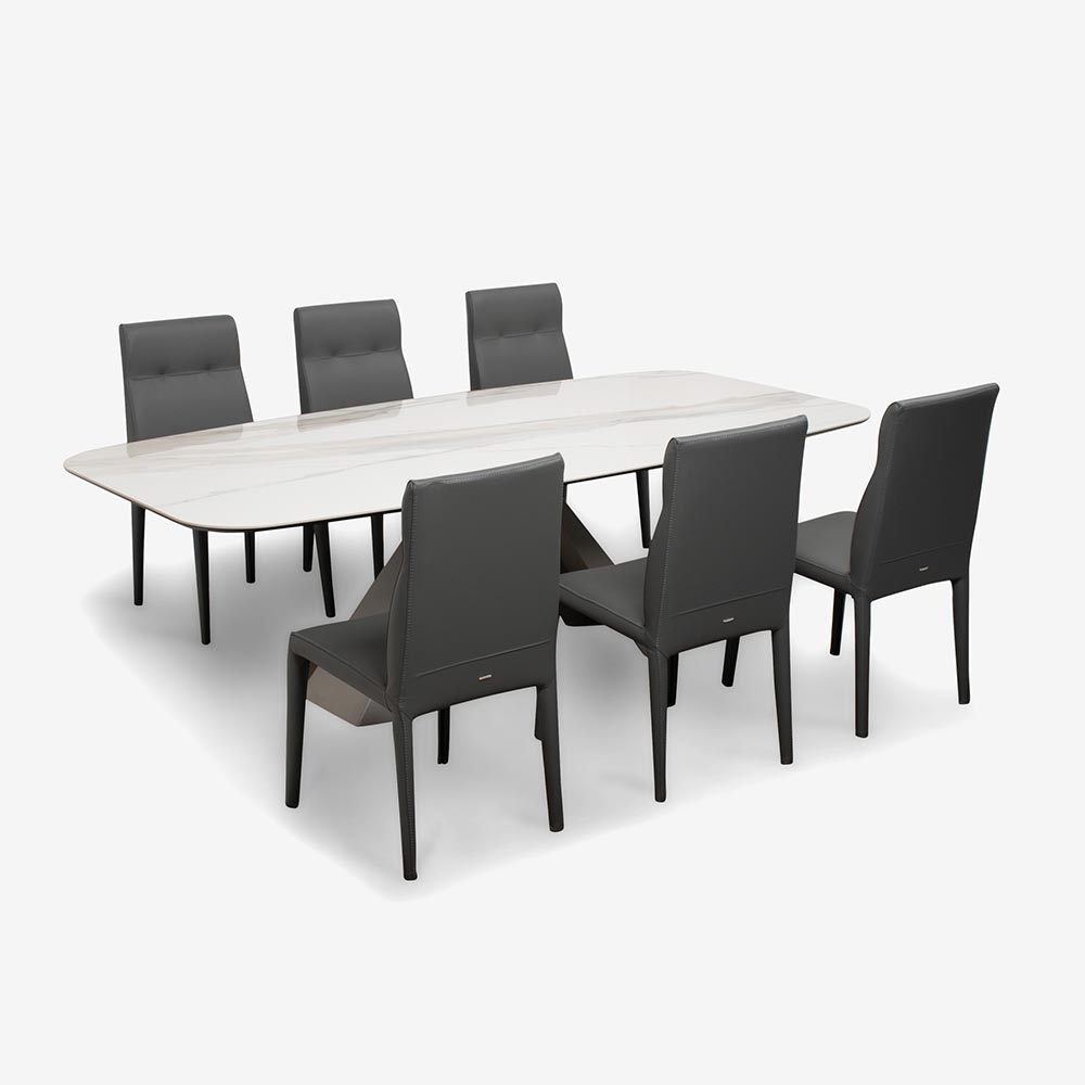 cattelan italia (カッテラン・イタリア) ダイニングチェア「アガサフレックス」革 スモーク色【次回入荷未定】