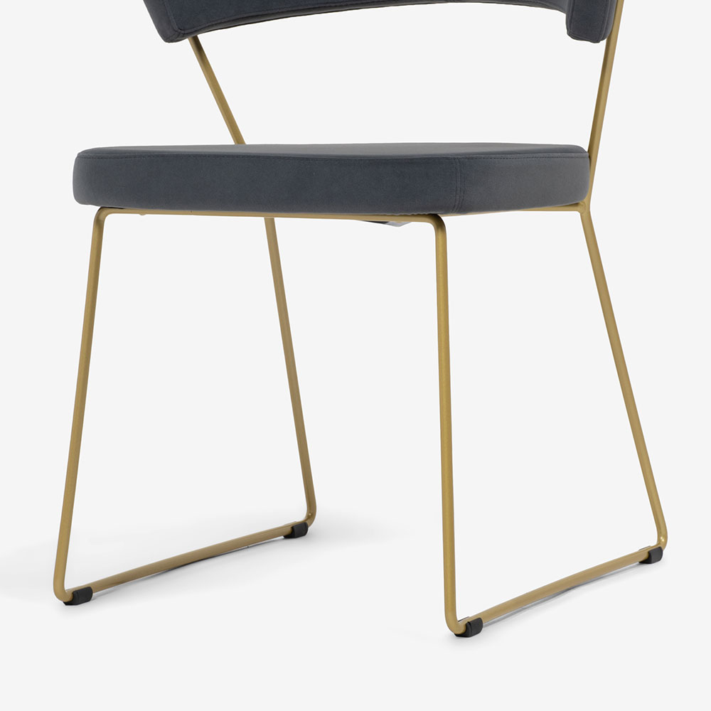 Calligaris(カリガリス)ダイニングチェア「New York CB1022」布グレー SLQ/脚部ブラス色 P33L
