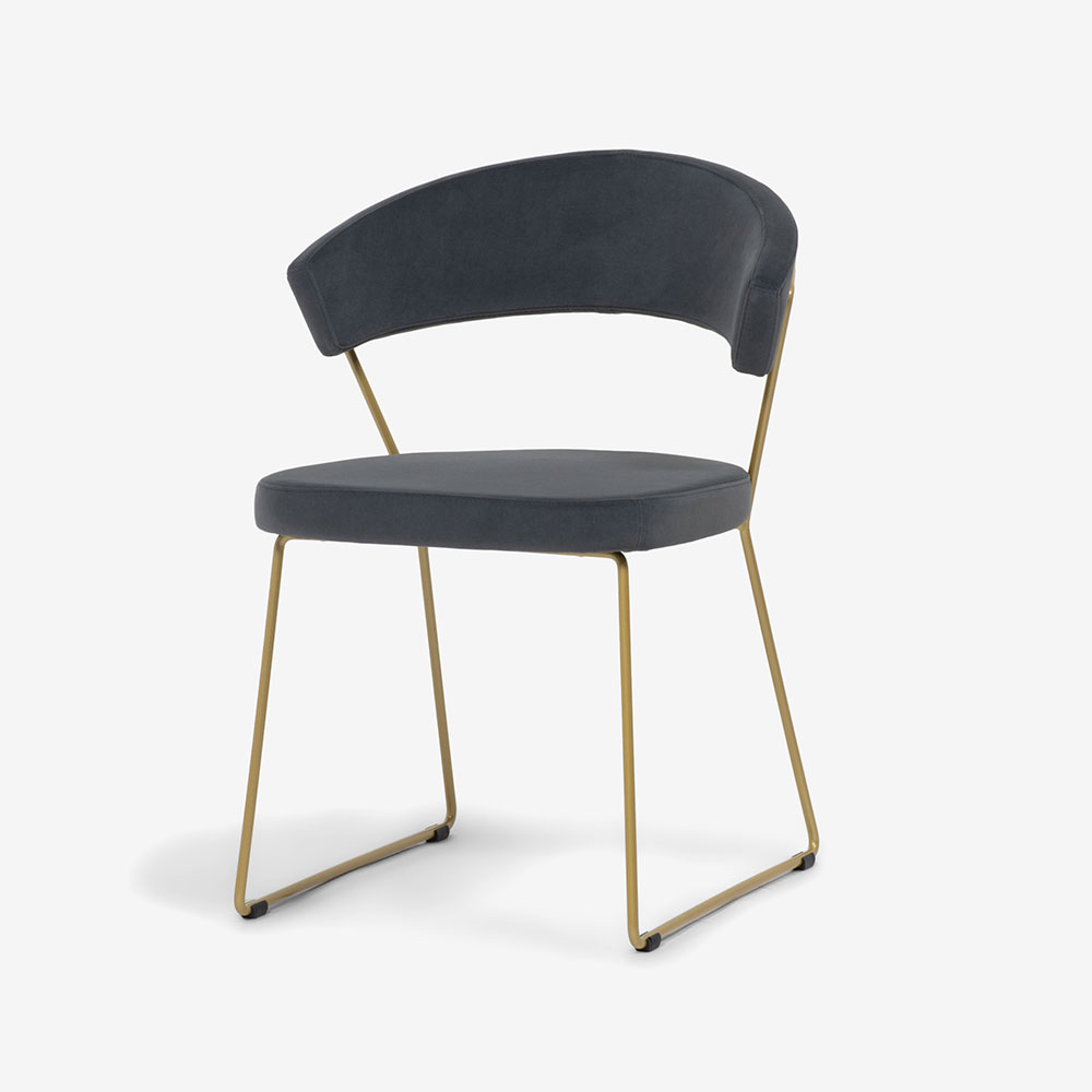 Calligaris(カリガリス)ダイニングチェア「New York CB1022」布グレー SLQ/脚部ブラス色 P33L