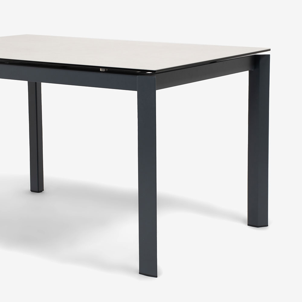 Calligaris(カリガリス)伸長式ダイニングテーブル「Duca CS4089」幅130-190cm 天板セラミック:ソルトホワイト/脚部スチール:マットグレー