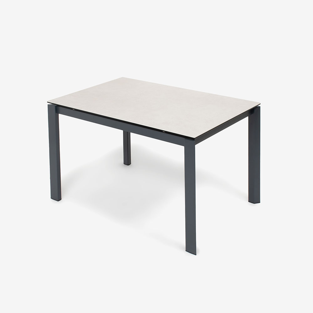 Calligaris(カリガリス)伸長式ダイニングテーブル「Duca CS4089」幅130-190cm 天板セラミック:ソルトホワイト/脚部スチール:マットグレー