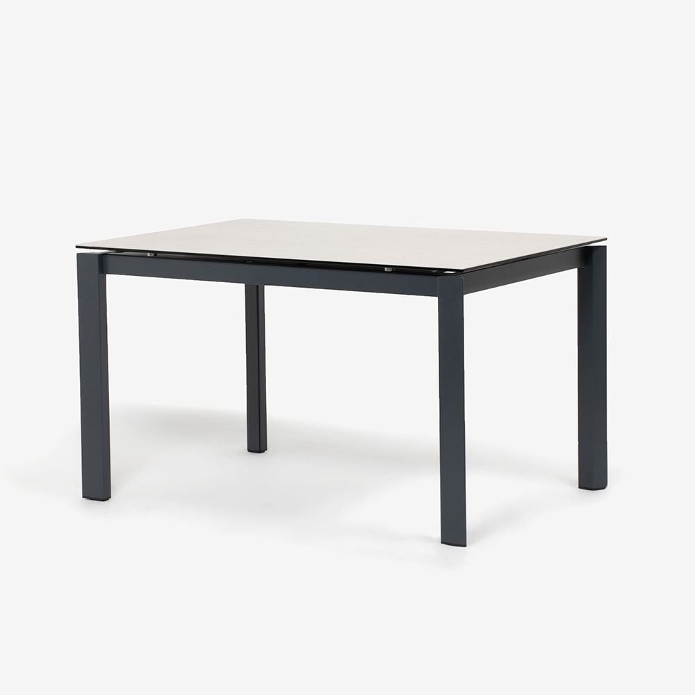 Calligaris（カリガリス）伸長式ダイニングテーブル「Duca CS4089」幅130-190cm 天板セラミック：ソルトホワイト/脚部スチール：マットグレー