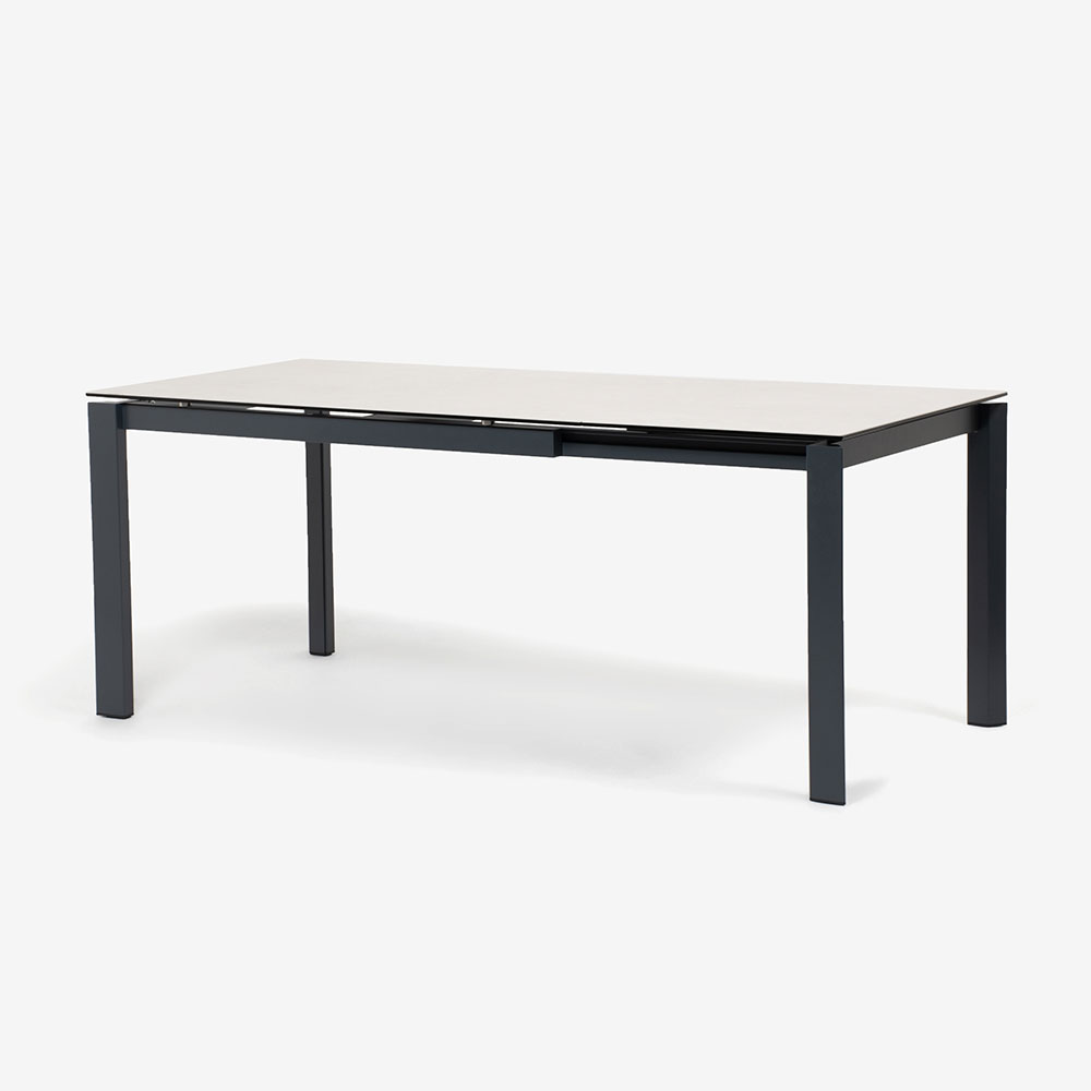 Calligaris(カリガリス)伸長式ダイニングテーブル「Duca CS4089」幅130-190cm 天板セラミック:ソルトホワイト/脚部スチール:マットグレー