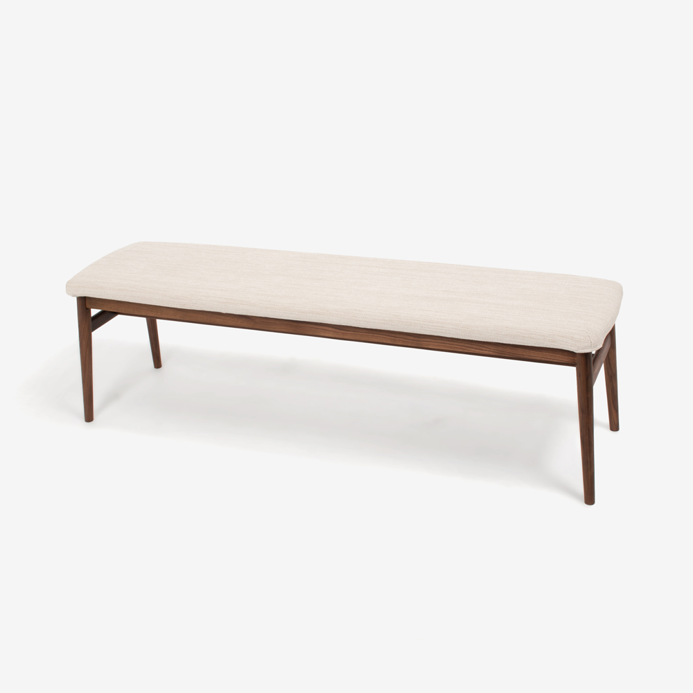 ベンチ「シネマ」幅151cm ウォールナット材 座面PVC 全2色