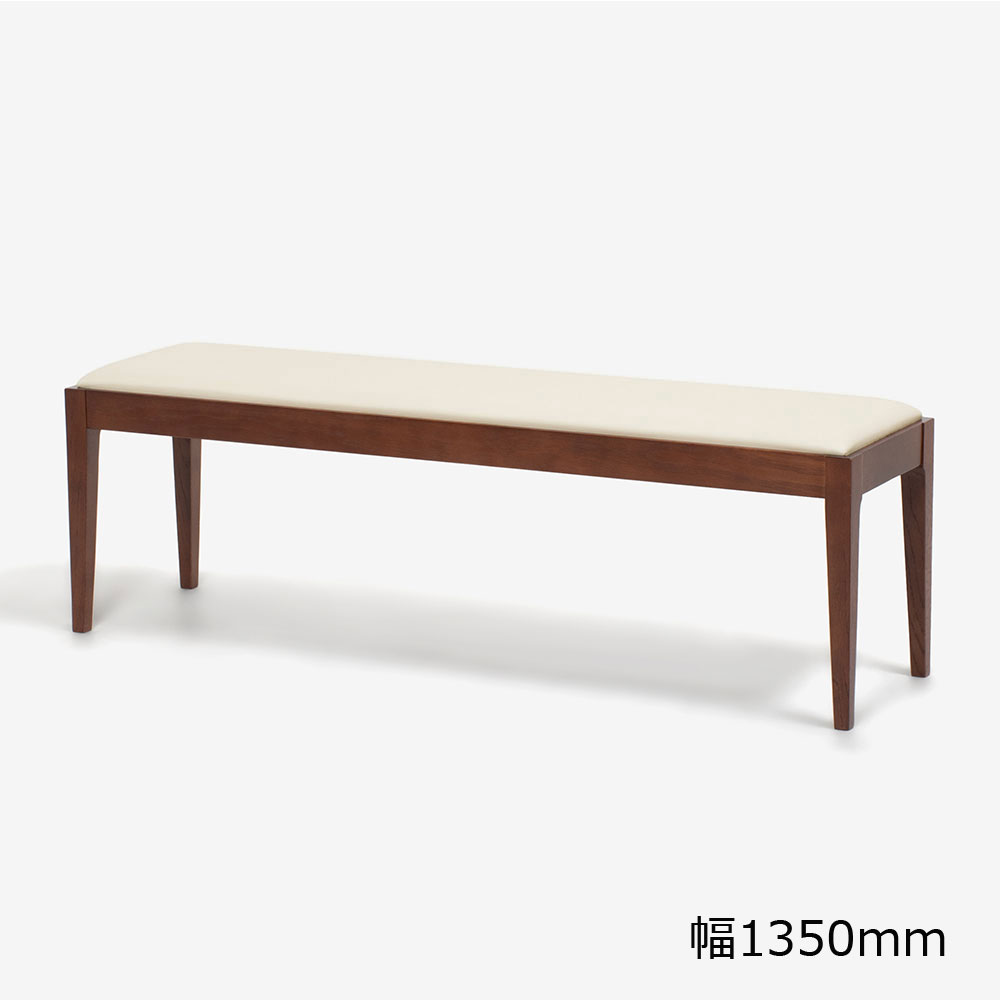 秋田木工 ベンチ「N005」ナラ材 BWN色/張地 PVC BE色 全2サイズ