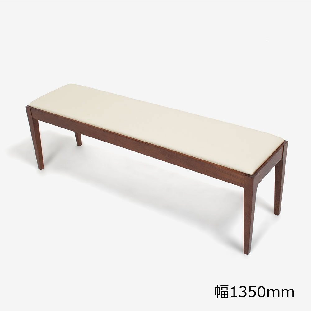 秋田木工 ベンチ「N005」ナラ材 BWN色/張地 PVC BE色 全2サイズ