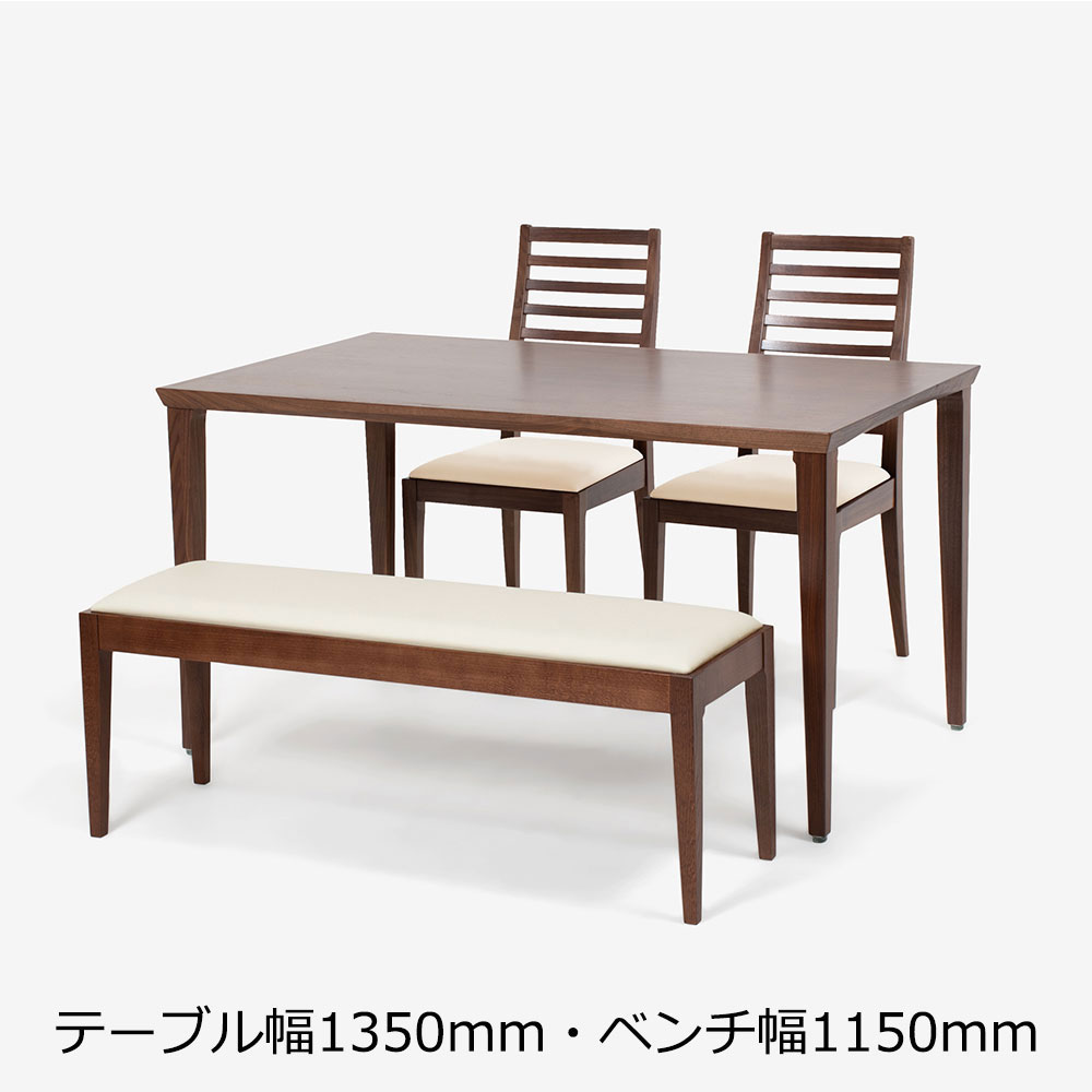 秋田木工 ベンチ「N005」ナラ材 BWN色/張地 PVC BE色 全2サイズ