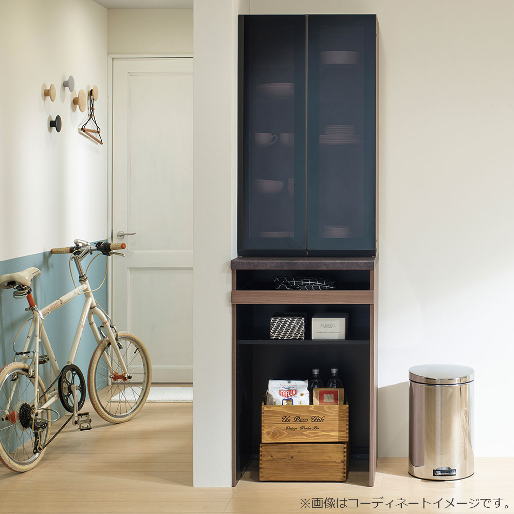 Pamouna(パモウナ)ダイニングボード「IDA-602K」幅60cm 奥行50cm 高さ197.5cm 上台開き扉・下台オープンタイプ 全3色