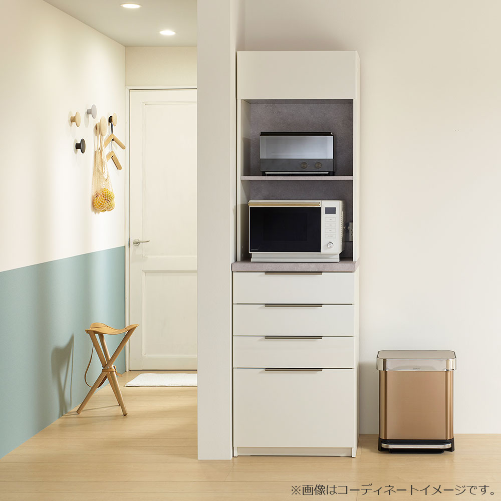 Pamouna(パモウナ)オープンボード「IDA-S600R」幅60cm 奥行44.5cm 高さ197.5cm 上台オープン・下台引出しタイプ 全3色