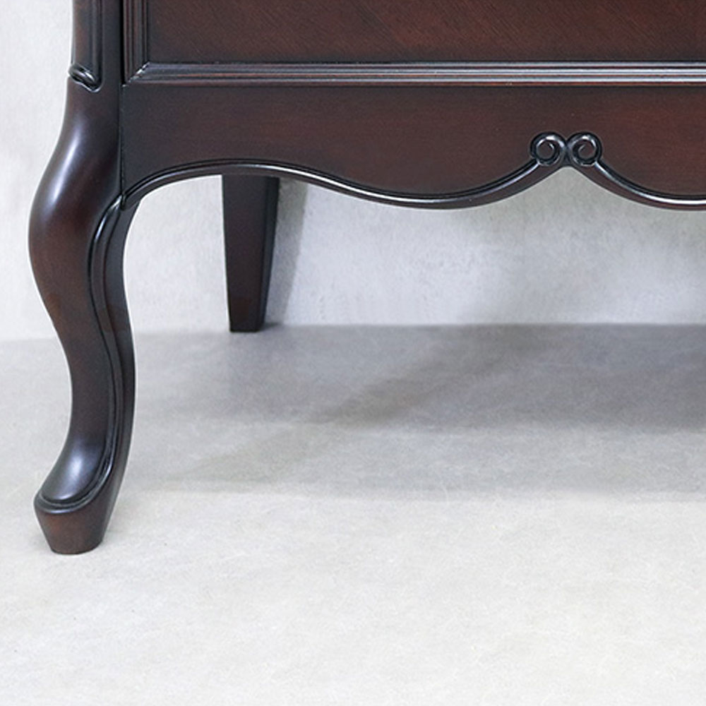 キャビネット「フルール72 DM」幅72cm マホガニー材ダークブラウン色【セール対象品のため5%OFF】