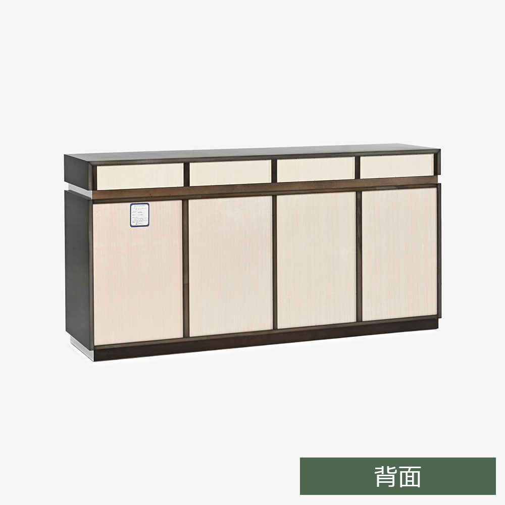 サイドボード「デコレ2」幅180cm バスウッド材シルバーブラック色 艶消し【受注生産品】【セール対象品のため5%OFF】