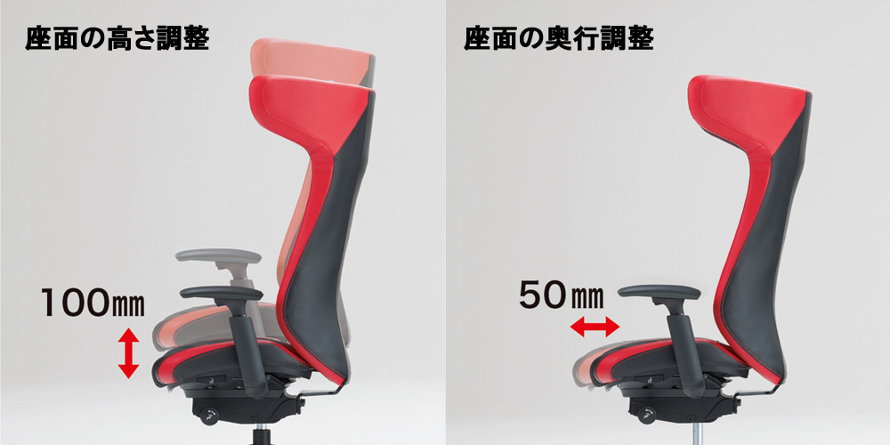 ゲーミングチェア「STRIKER ストライカー」座面調整