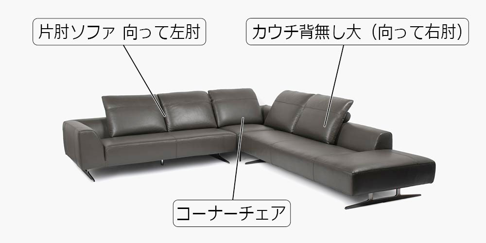 コーナーカウチソファ3点セット「L/S 59 エルエススタイリッシュ」
